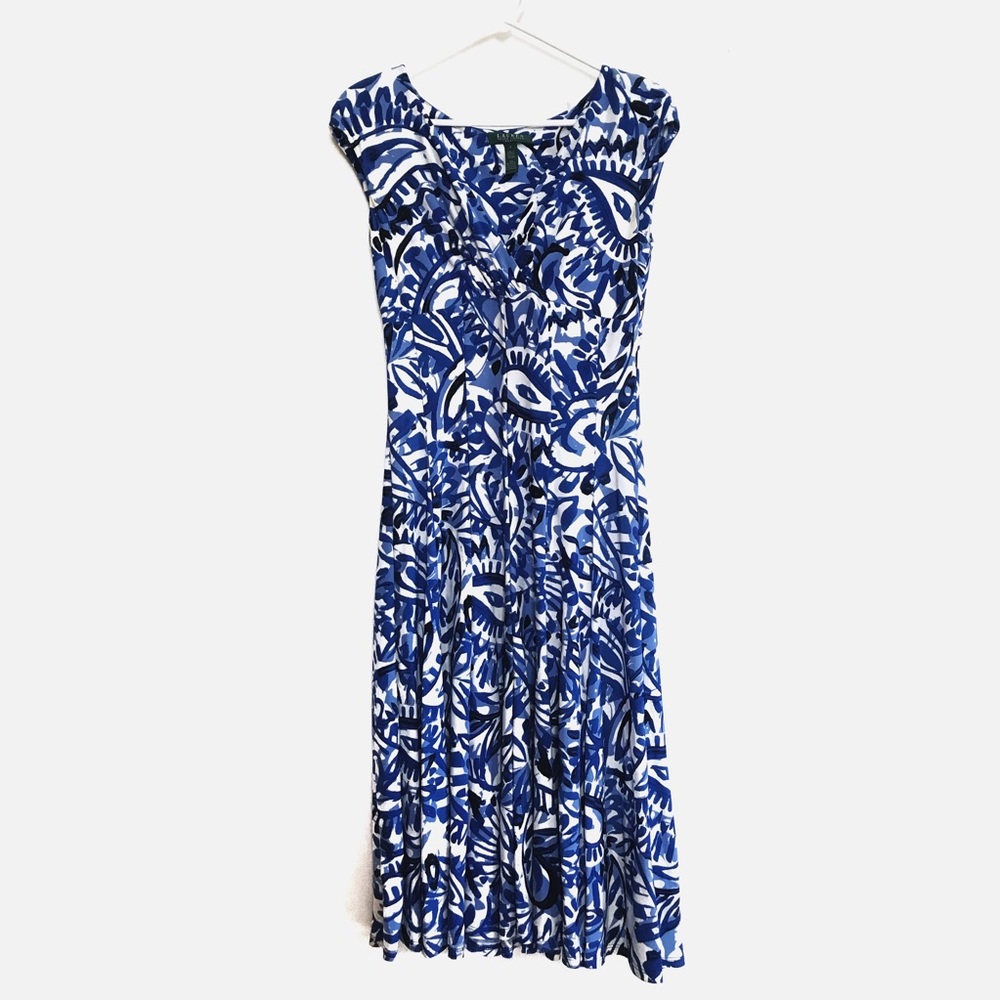 Lauren Ralph Lauren Blue Dress Sz 4 - Picture 2 of 3